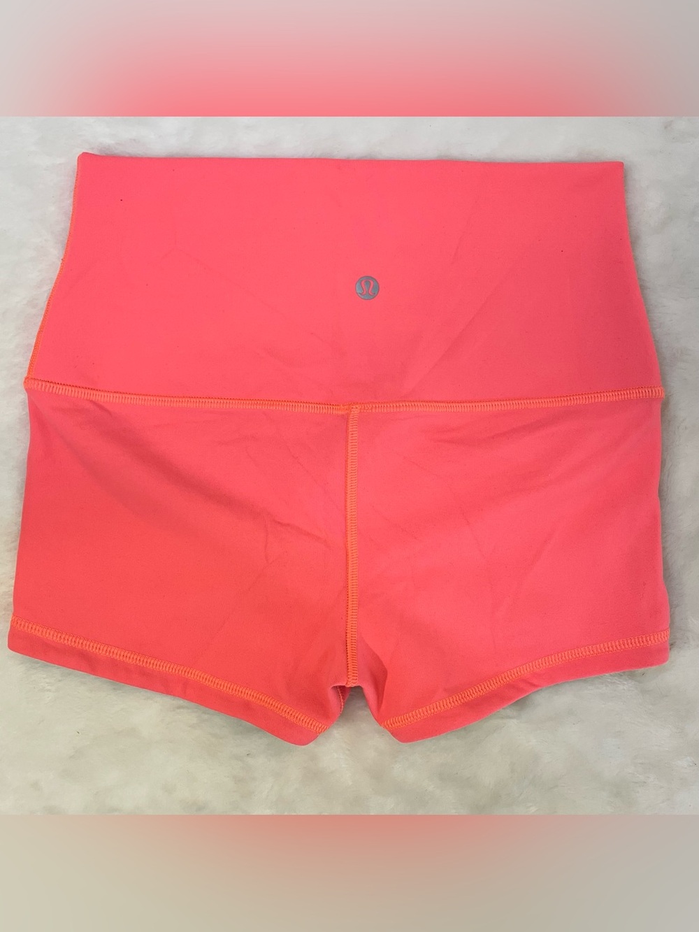 Lululemon Athletica High Rise Coral Pink Yoga Athletic Shorts Size 6